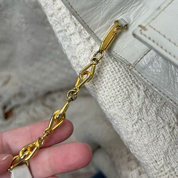 Vintage Parri’s Firenze Cream Leather Clutch Shoulder Bag Envelope Classic - Picture 10 of 12